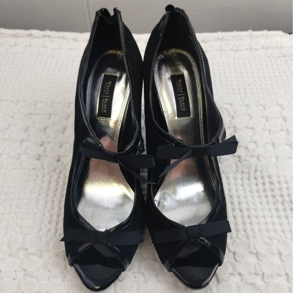 WhiteHouseBlackMarket Women's Black Shoes/Heels/Open toe Sz8 SKU 3187
